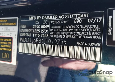 2018 Mercedes-Benz E 400 из США, поврежденный, VIN WDD1J6FB1JF019755